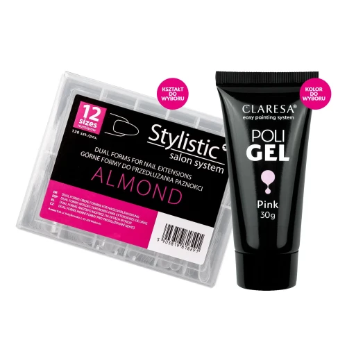 Claresa zestaw polygel i dual form.webpZestaw do przedłużania paznokci – Poli Gel + Dual Form. Kolor poli gel do wyboru, kształt dual form do wyboru.