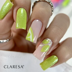 Zestaw do letniego mani z cytryną – lakiery hybrydowe Claresa Tropical Escape 5, Tropical Escape 9 i biel.webp