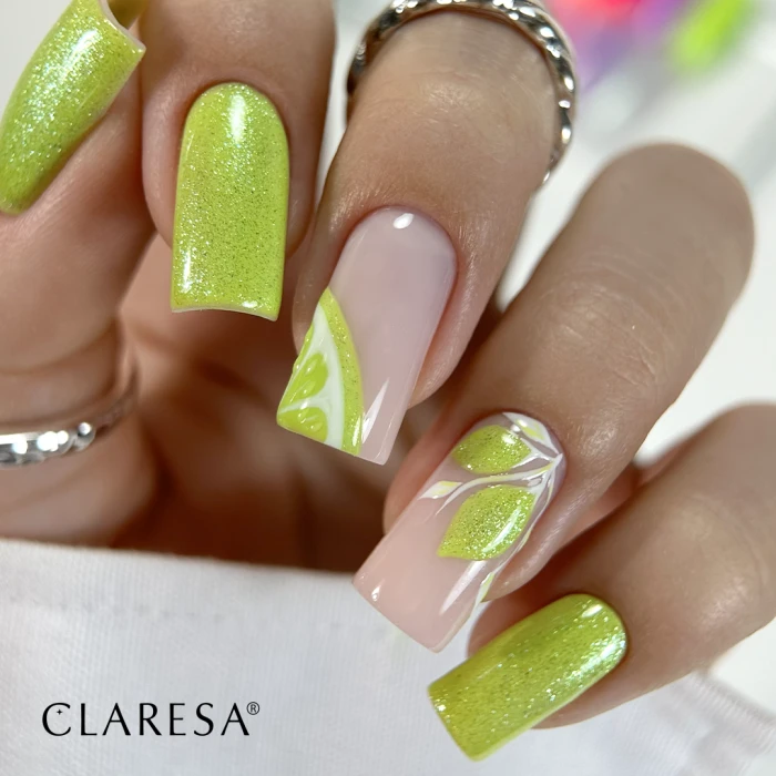 Zestaw do letniego mani z cytryną – lakiery hybrydowe Claresa Tropical Escape 5, Tropical Escape 9 i biel.webp
