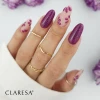 Fioletowe paznokcie w kwiaty – matowy manicure hybrydowy ze złotymi zdobieniami Claresa.webp