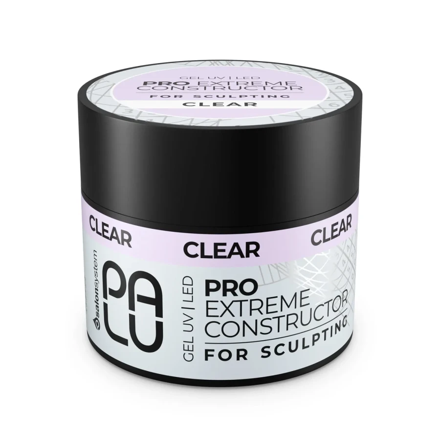Przezroczysty żel budujący PALU Pro Extreme Constructor Gel CLEAR w słoiczku.webp
