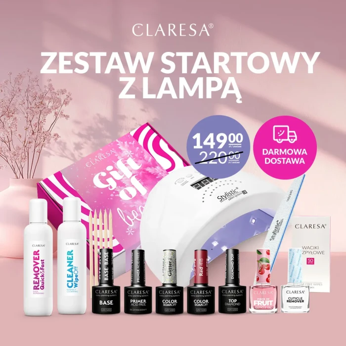 Zestaw startowy do manicure hybrydowego z lampą UV/LED