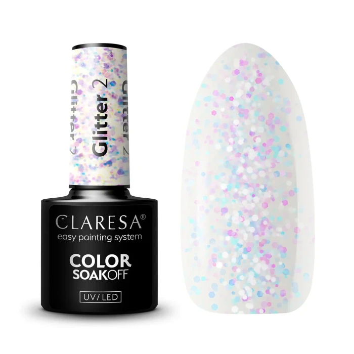 glitter 2 lakier hybrydowy brokatowy