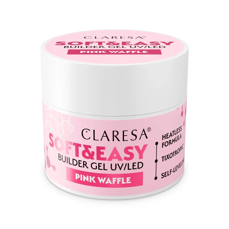 Claresa żel do paznokci Soft&Easy builder gel Pink Waffle.webp