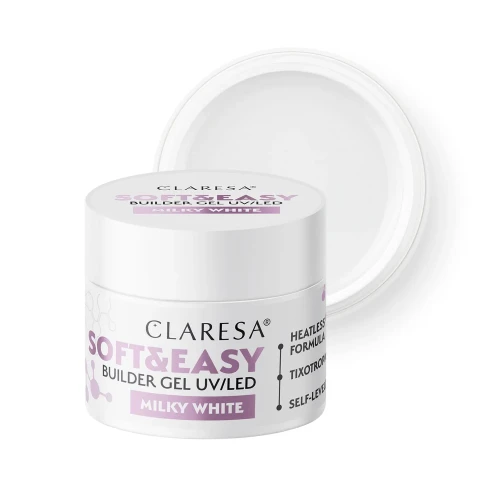 Claresa żel do paznokci Soft&Easy Builder Gel Milky White.webp