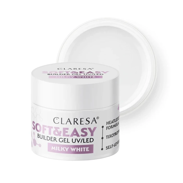 Claresa żel do paznokci Soft&Easy Builder Gel Milky White.webp
