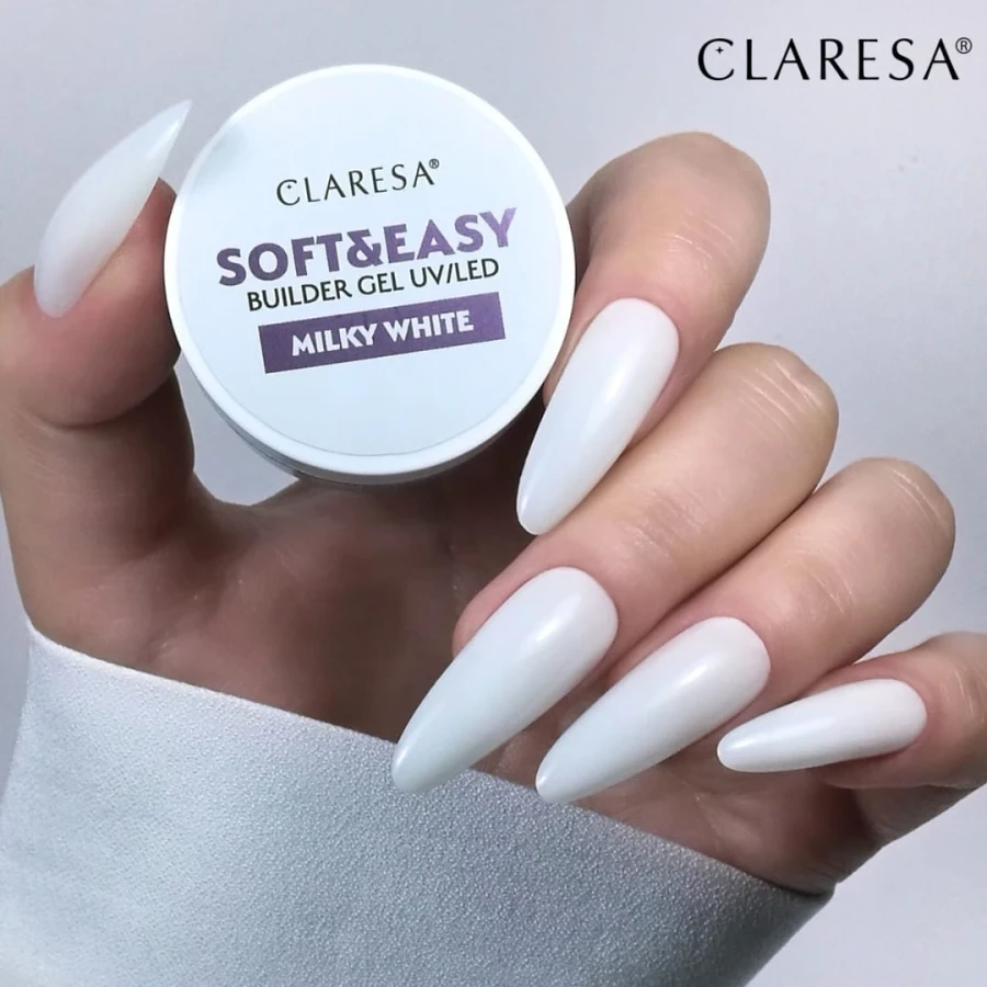 Claresa żel do paznokci Soft&Easy Builder Gel Milky White.webp