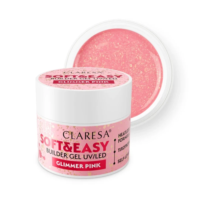 Claresa żel do paznokci Soft&Easy Glimmer Pink.webp