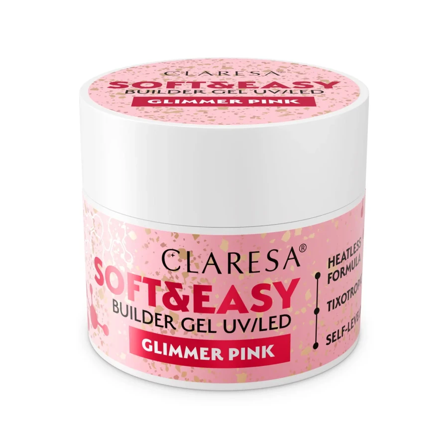 Claresa żel do paznokci Soft&Easy Glimmer Pink.webp