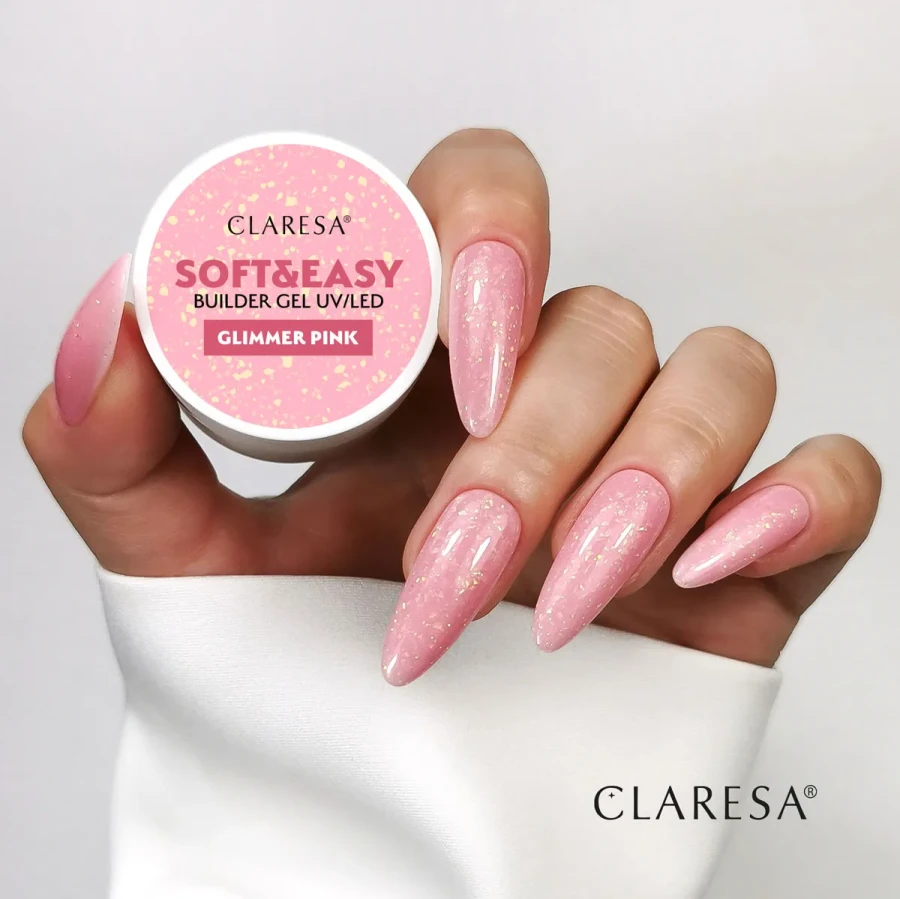 Claresa żel do paznokci Soft&Easy Glimmer Pink.webp