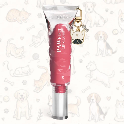 Claresa PAWfect Lip Gloss – błyszczyk z zawieszką breloczkiem).webp