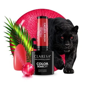 claresa lakier hybrydowy cat eye neon light pink.webp