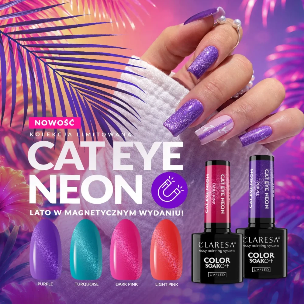 Gél lak Claresa Cat Eye Neon Light Pink 5g