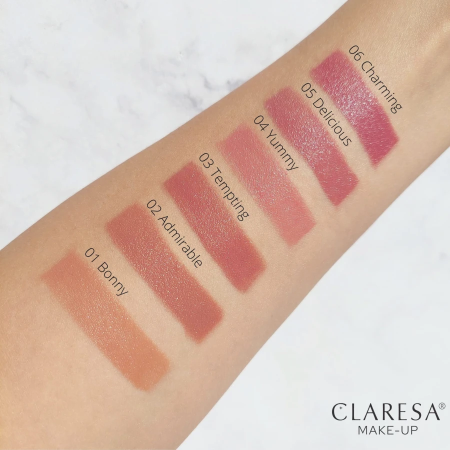 Claresa pomadka nawilżająca BEAUTY CUTIE- swatch