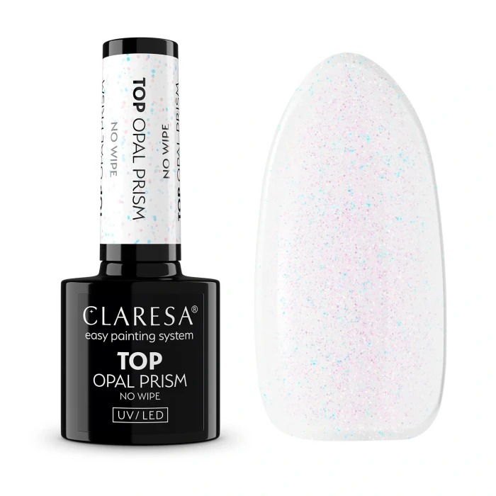 Claresa Top hybrydowy No Wipe Opal Prism opalizujący efekt.webp