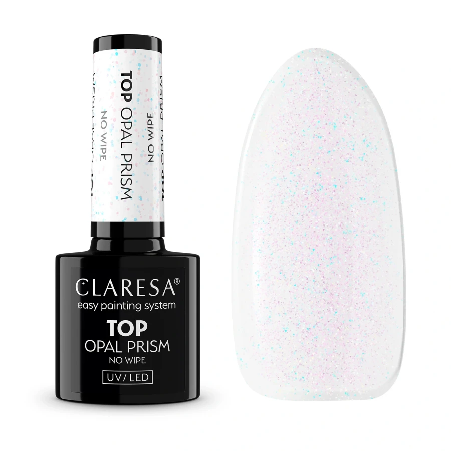 Claresa Top hybrydowy No Wipe Opal Prism opalizujący efekt.webp