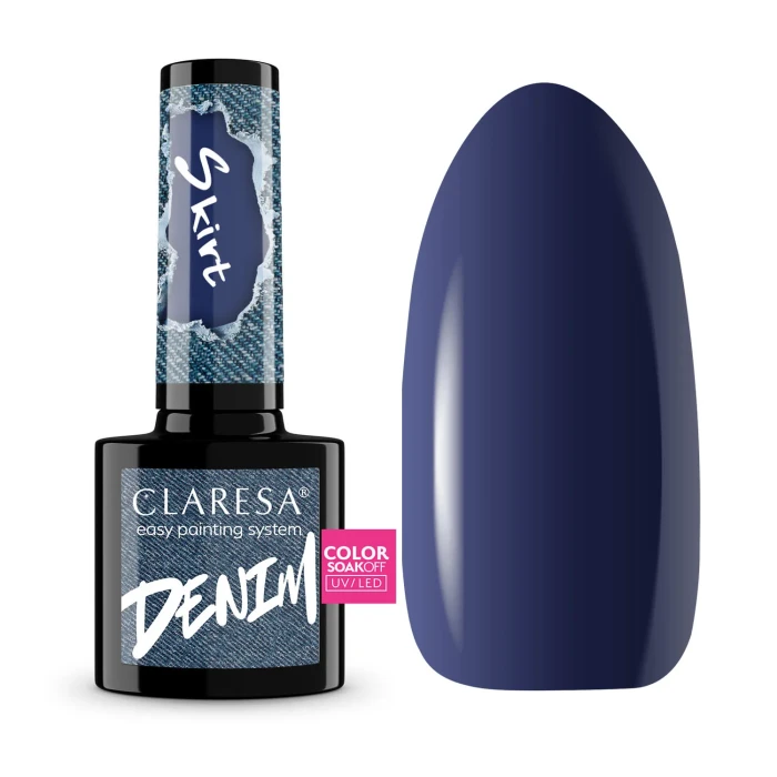 Claresa lakier hybrydowy Denim Skirt głęboki granat.webp