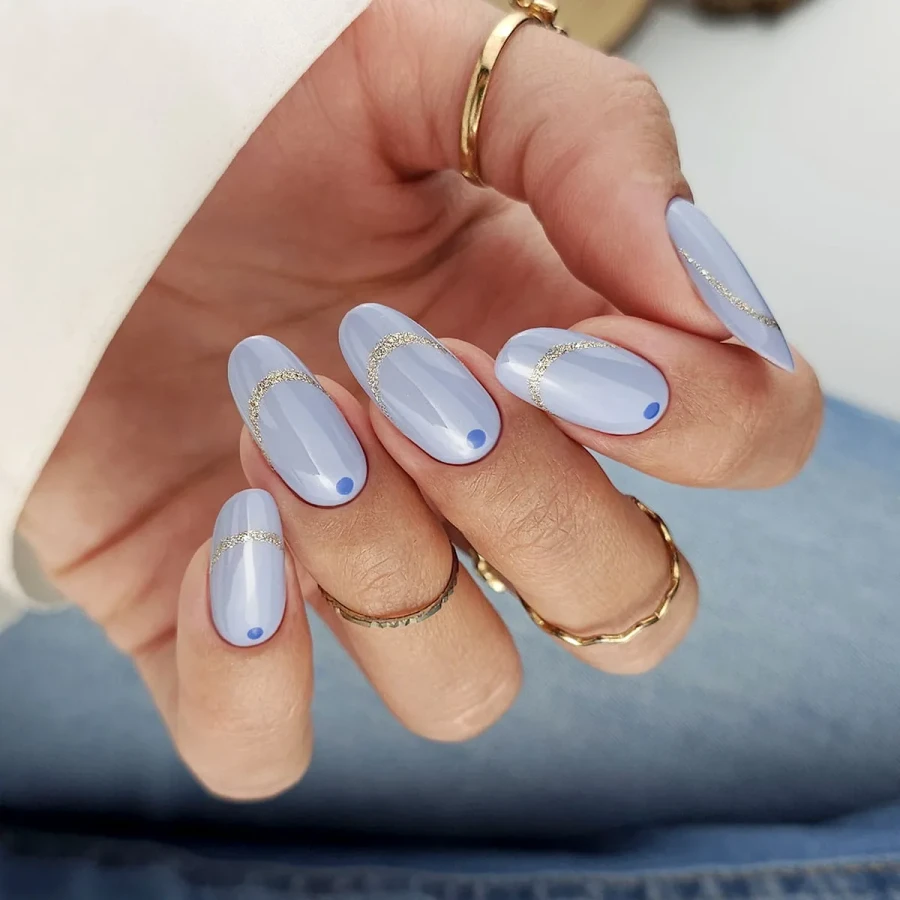 Stylizacja paznokci lakierami hybrydowymi Claresa DENIM.webp