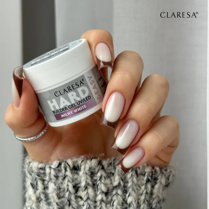 żel budujący do stylizacji claresa hard&easy milky white.webp
