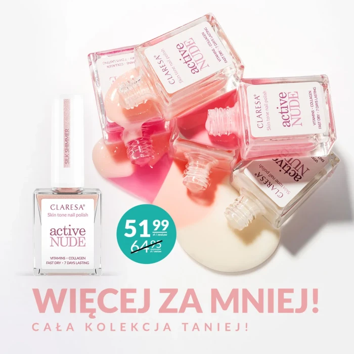 claresa więcej za mniej kolekcja lakieów klasycznych active nude.webp
