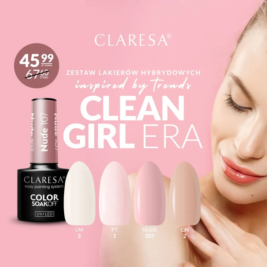 claresa zestaw lakierów hybrydowych clean girl era.webp