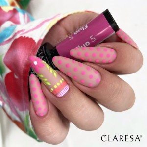 wzorki na paznokciach z lakierami hybrydowymi Claresa Fluo 1,2,4,5,6.jpg