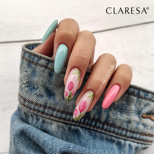 delikatna wiosenna stylizacja paznokci hybrydowych