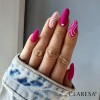 kolor różowy 540 (+paint gel white, glitter 2) na długich paznokciach