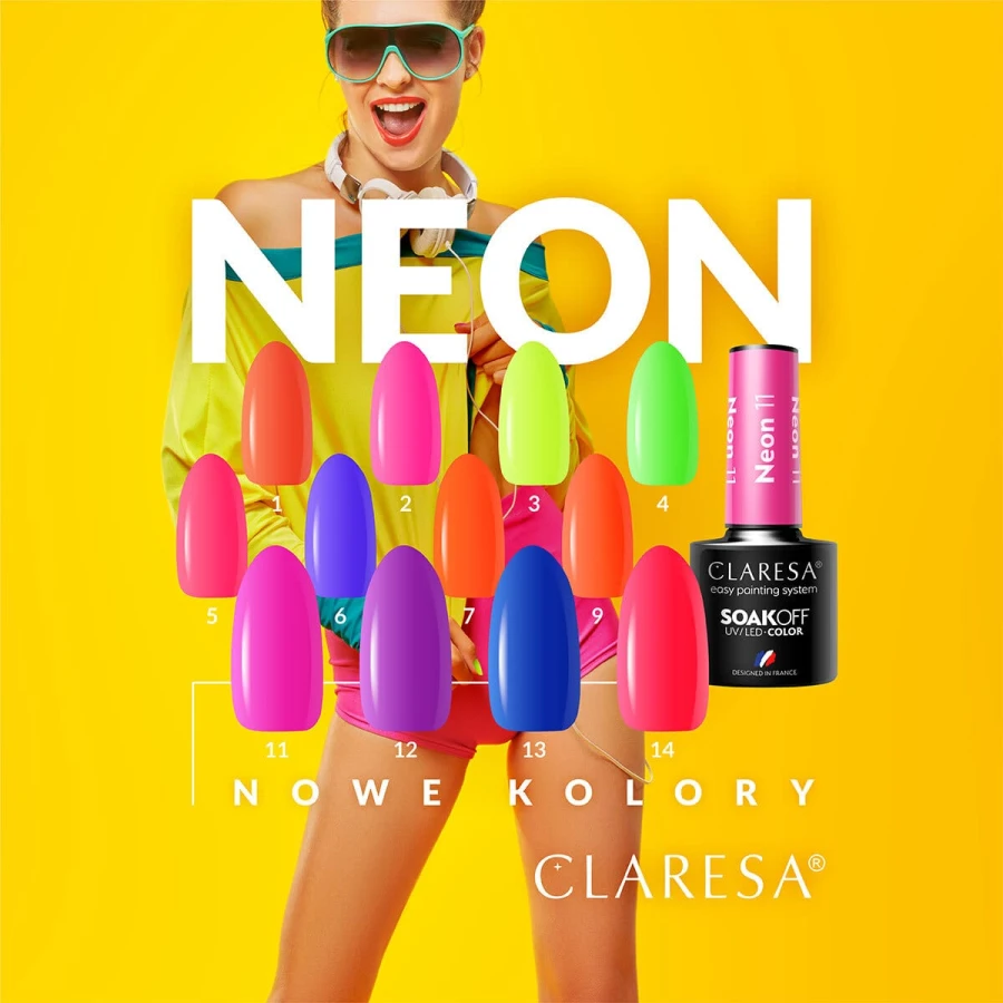 Claresa-Neonowe lakiery hybrydowe