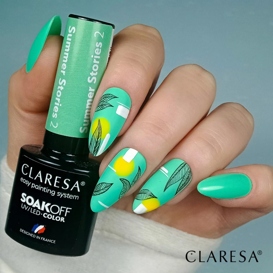 Summer Stories 2,4, paint gel white, hybrydy na paznokciach