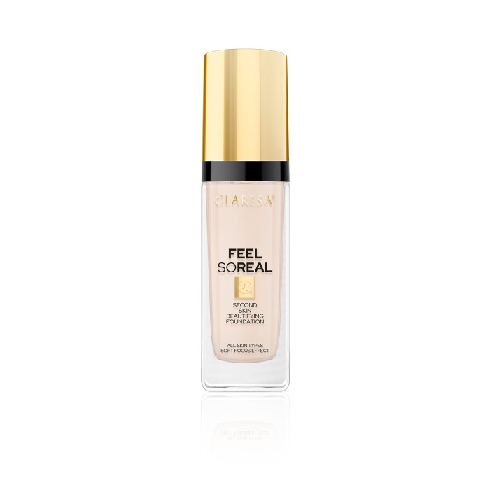 CLARESA UPIĘKSZAJĄCY PODKŁAD TYPU SECOND SKIN FEEL SO REAL 03 LIGHT-MEDIUM