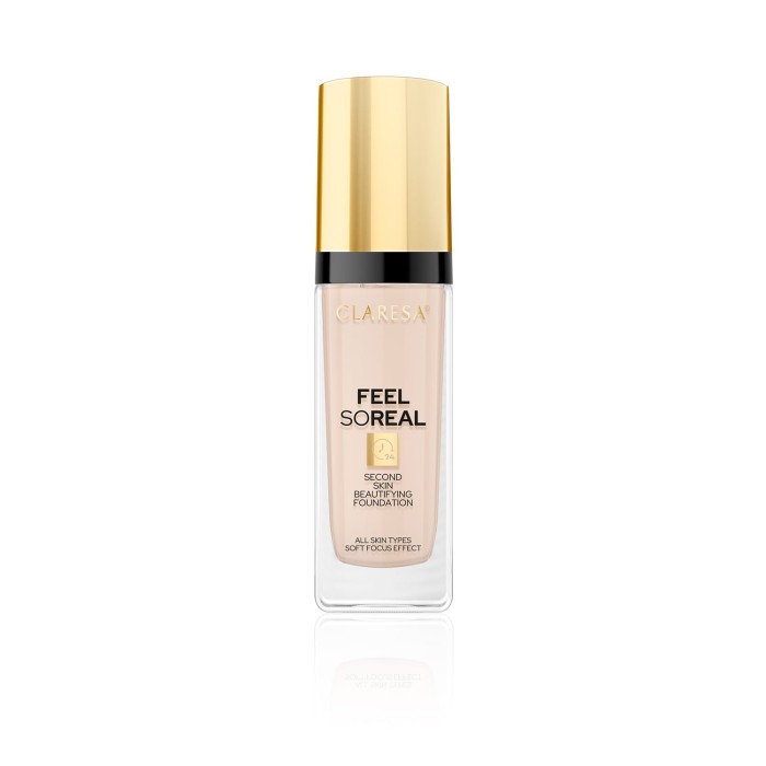 CLARESA UPIĘKSZAJĄCY PODKŁAD TYPU SECOND SKIN FEEL SO REAL 04 MEDIUM