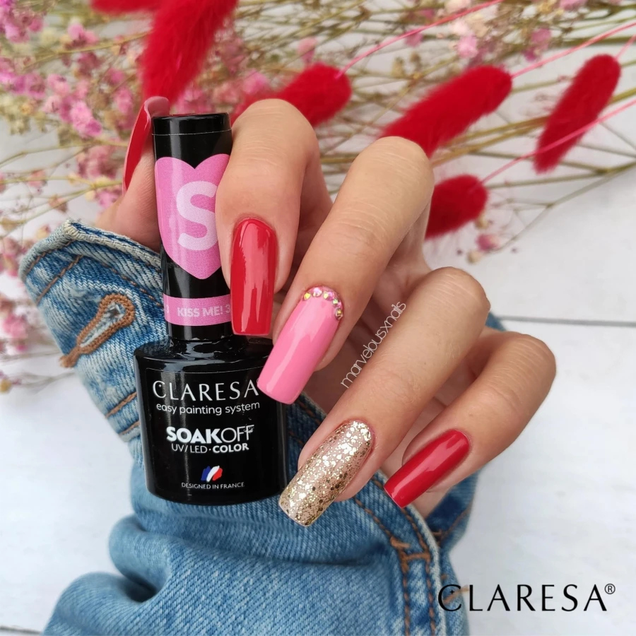 Kiss Me 3,4, Glitter 3-brokatowy lakier hybrydowy