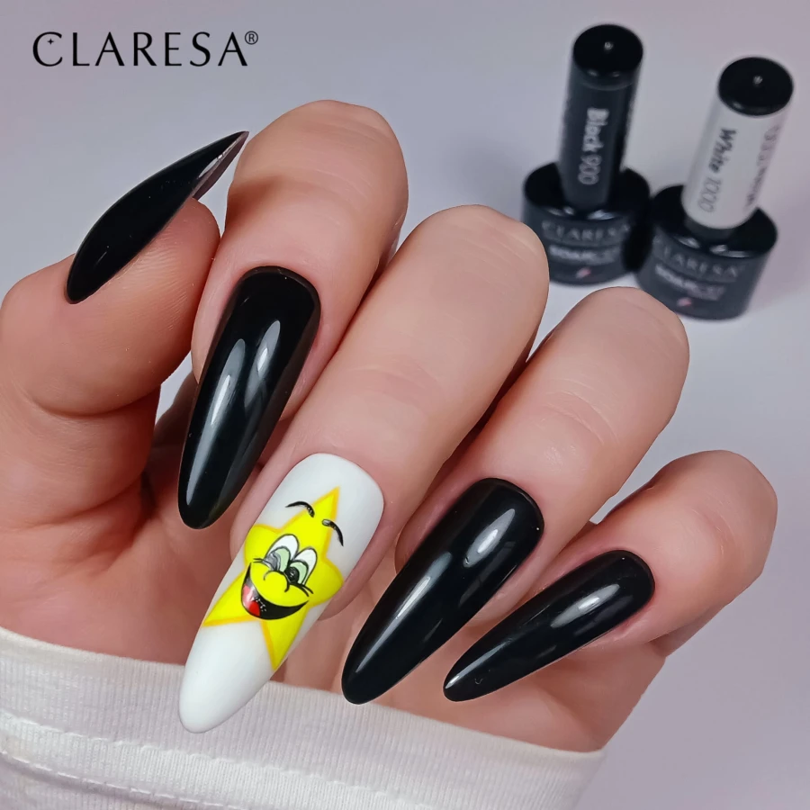 Claresa Lakier hybrydowy BLACK 900- stylizacja czarny lakier hybrydowy