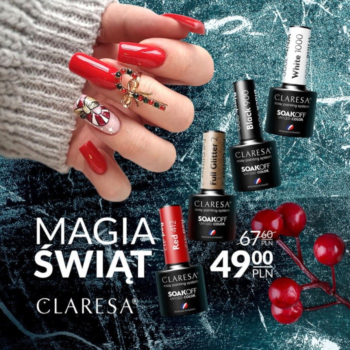 Claresa-stylizacja-świąteczna- lakiery-hybrydowe-zestaw