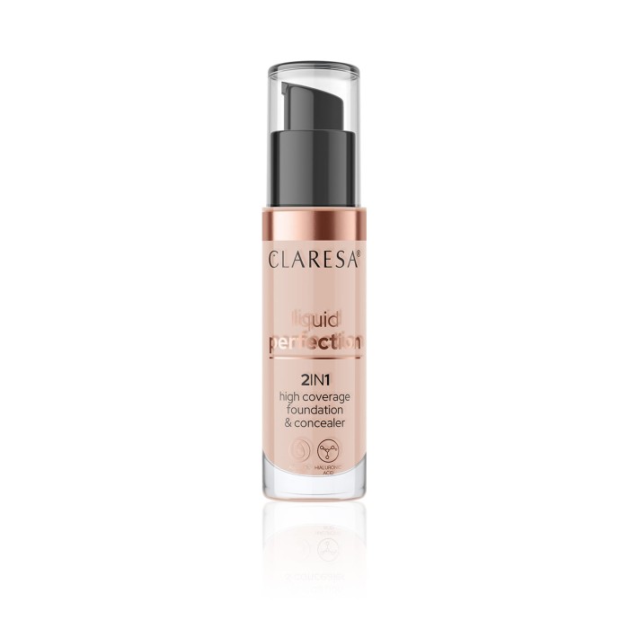 CLARESA 2W1 korektor i podkład kryjący LIQUID PERFECTION 104 NUDE 34g