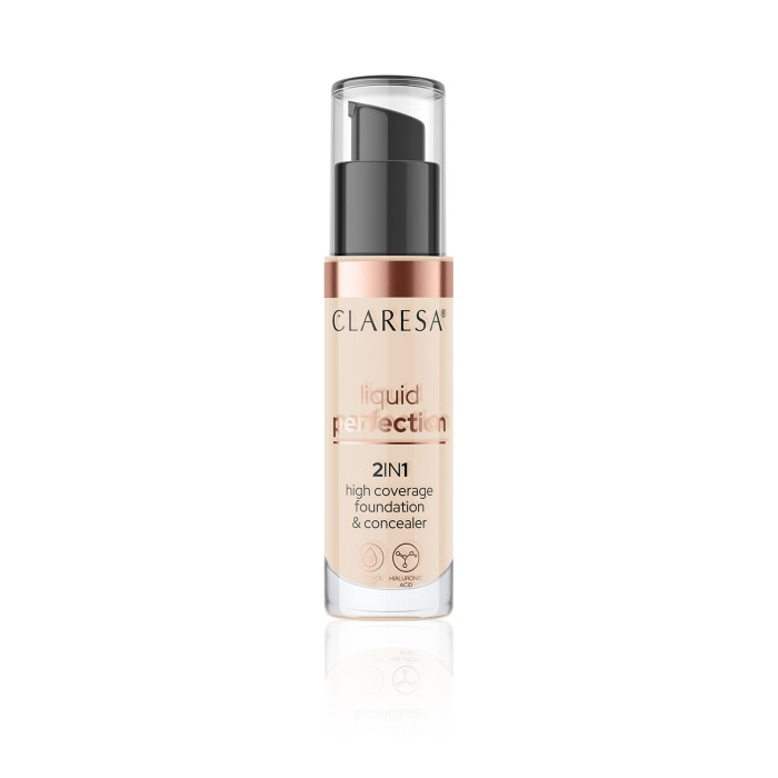 CLARESA 2W1 korektor i podkład kryjący LIQUID PERFECTION 102 WARM MEDIUM 34g