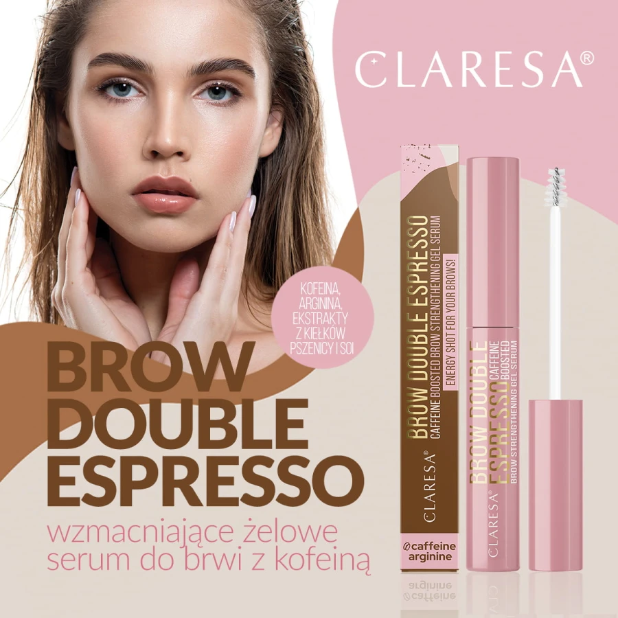 CLARESA Brow DOUBLE ESPRESSO wzmacniające żelowe serum do brwi 6g