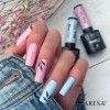 błękitny manicure hybrydowy