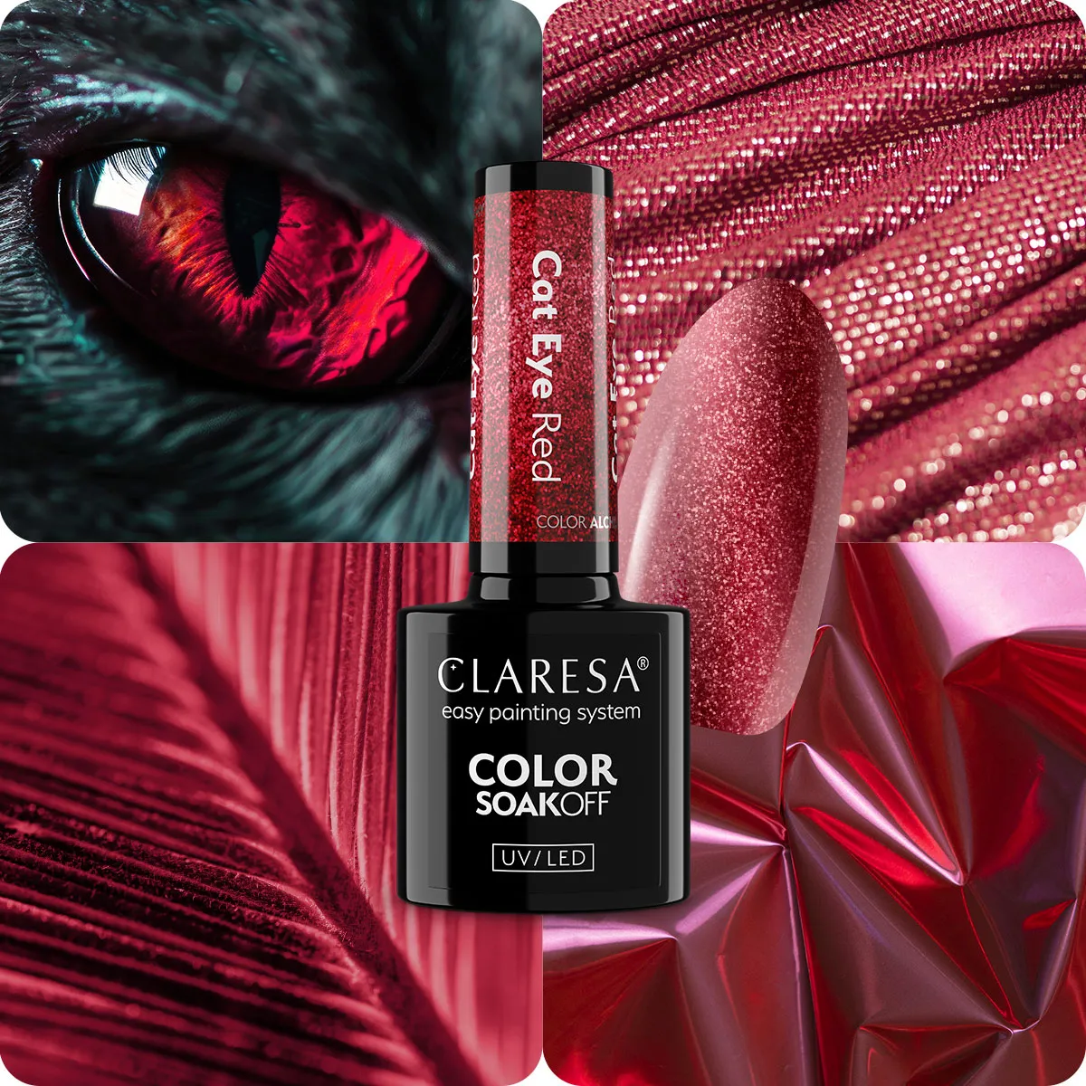 Claresa Cat Eye Red – efekt kociego oka