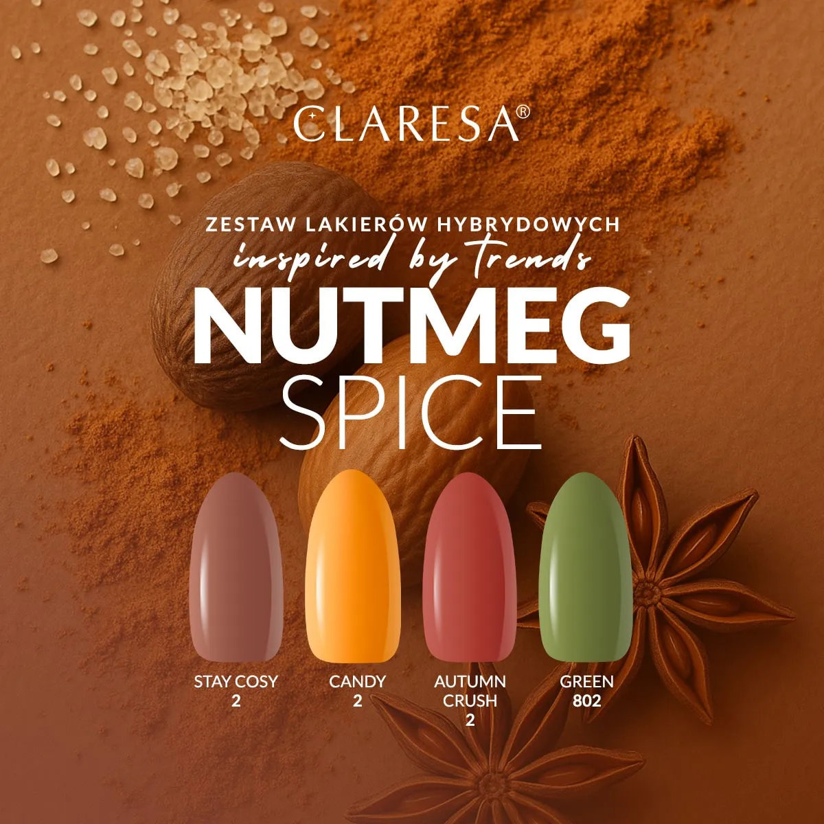 Zestaw lakierów Claresa Nutmeg Spice