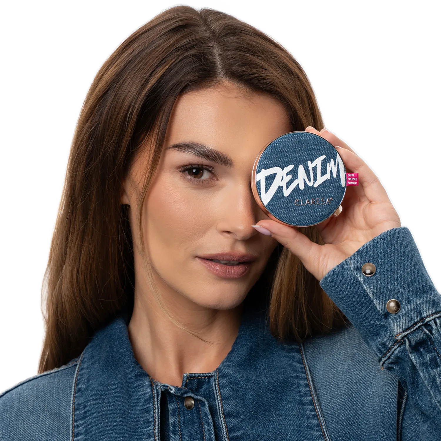 DENIM Satin Pressed Powder kompakt z lusterkiem