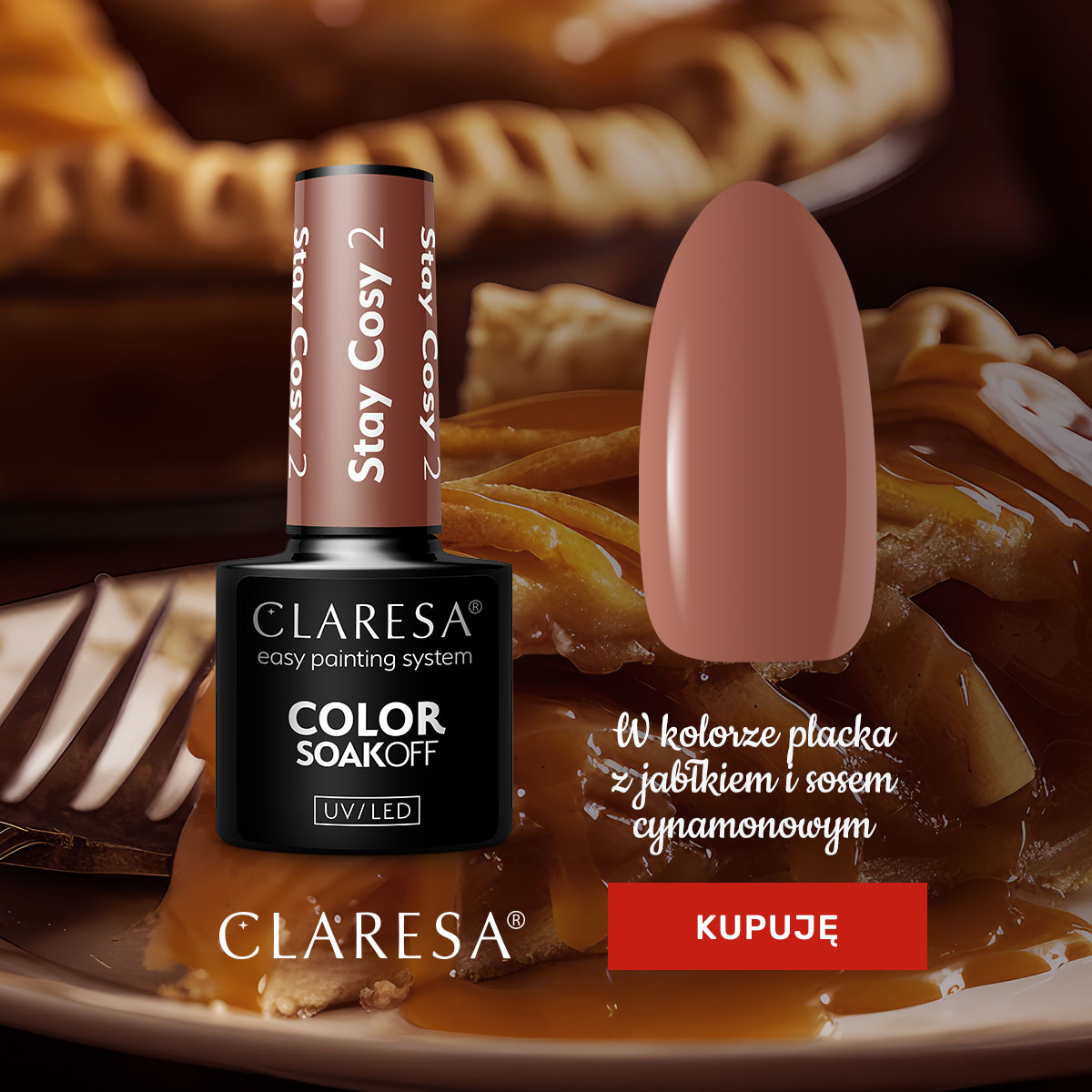brazowy lakier hybrydowy stay cosy