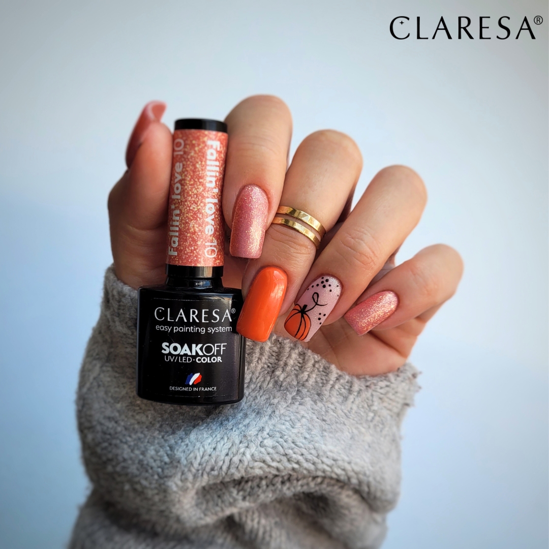 Paznokcie na Halloween i dynia 