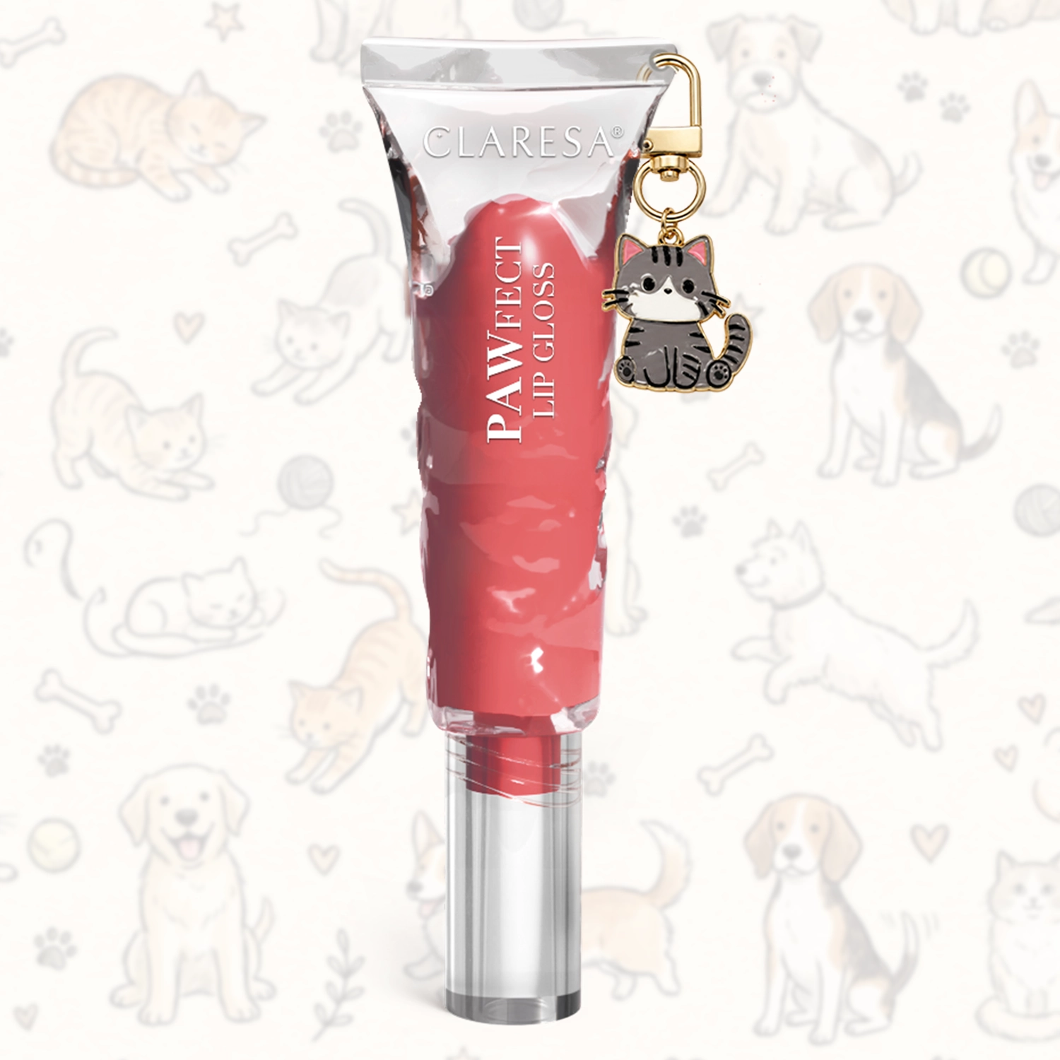 PAWfect Lip Gloss – zawieszka breloczek kotek